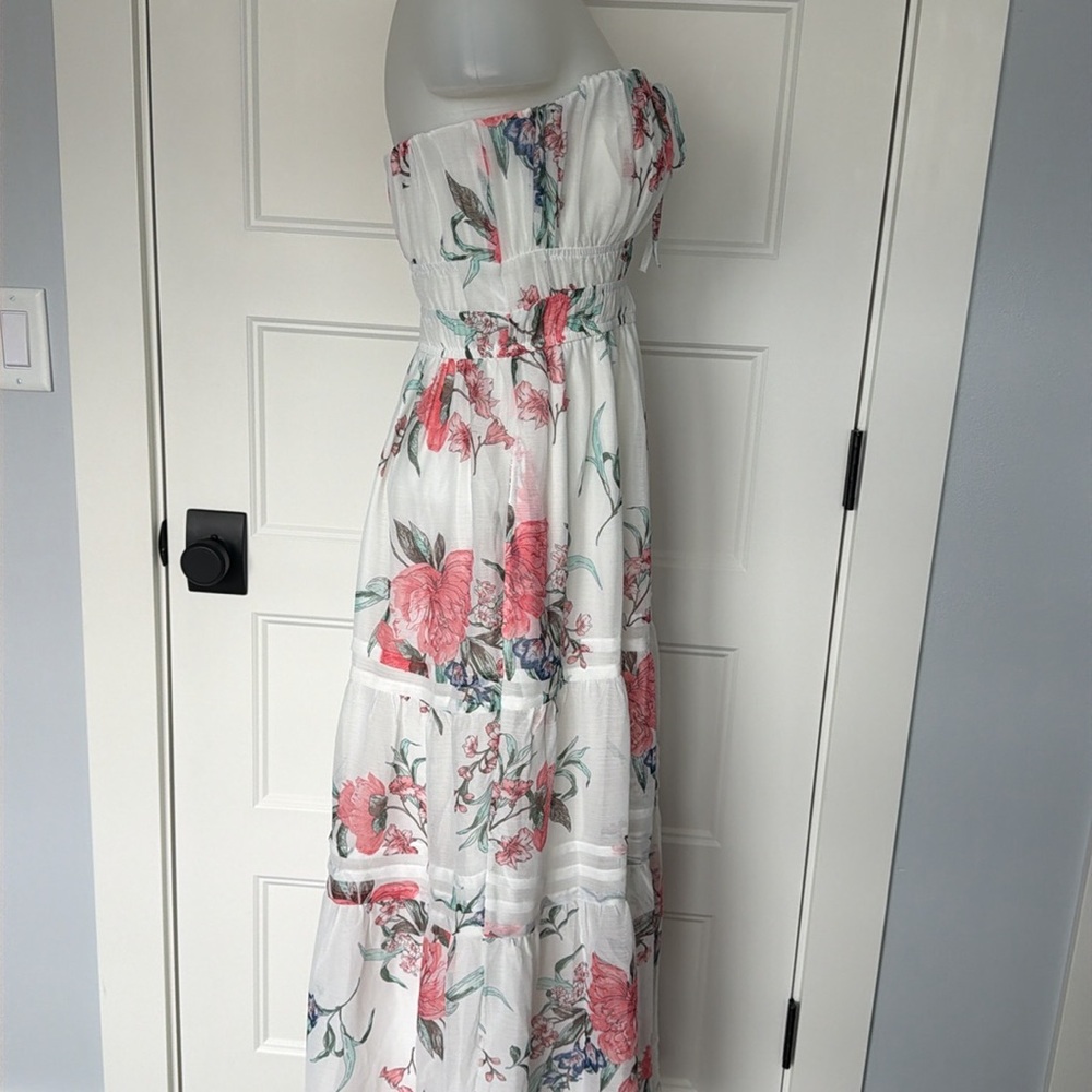 NWT Anthropologie Somerset Strapless Chiffon Maxi Dress in Sz Small - Picture 7 of 16